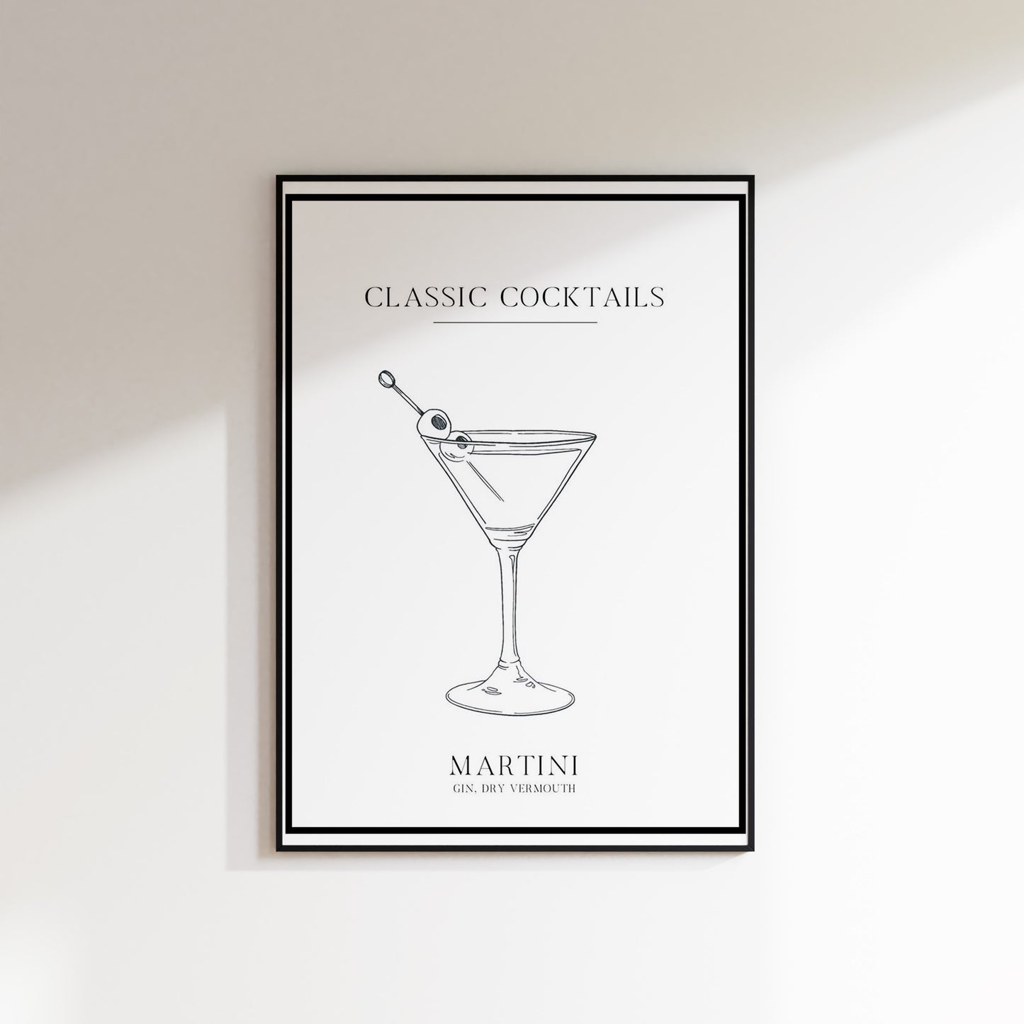 Classic Cocktails Martini Art Print