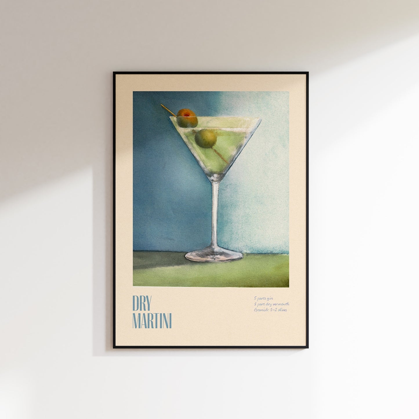 Dry Martini Recipe Art Print