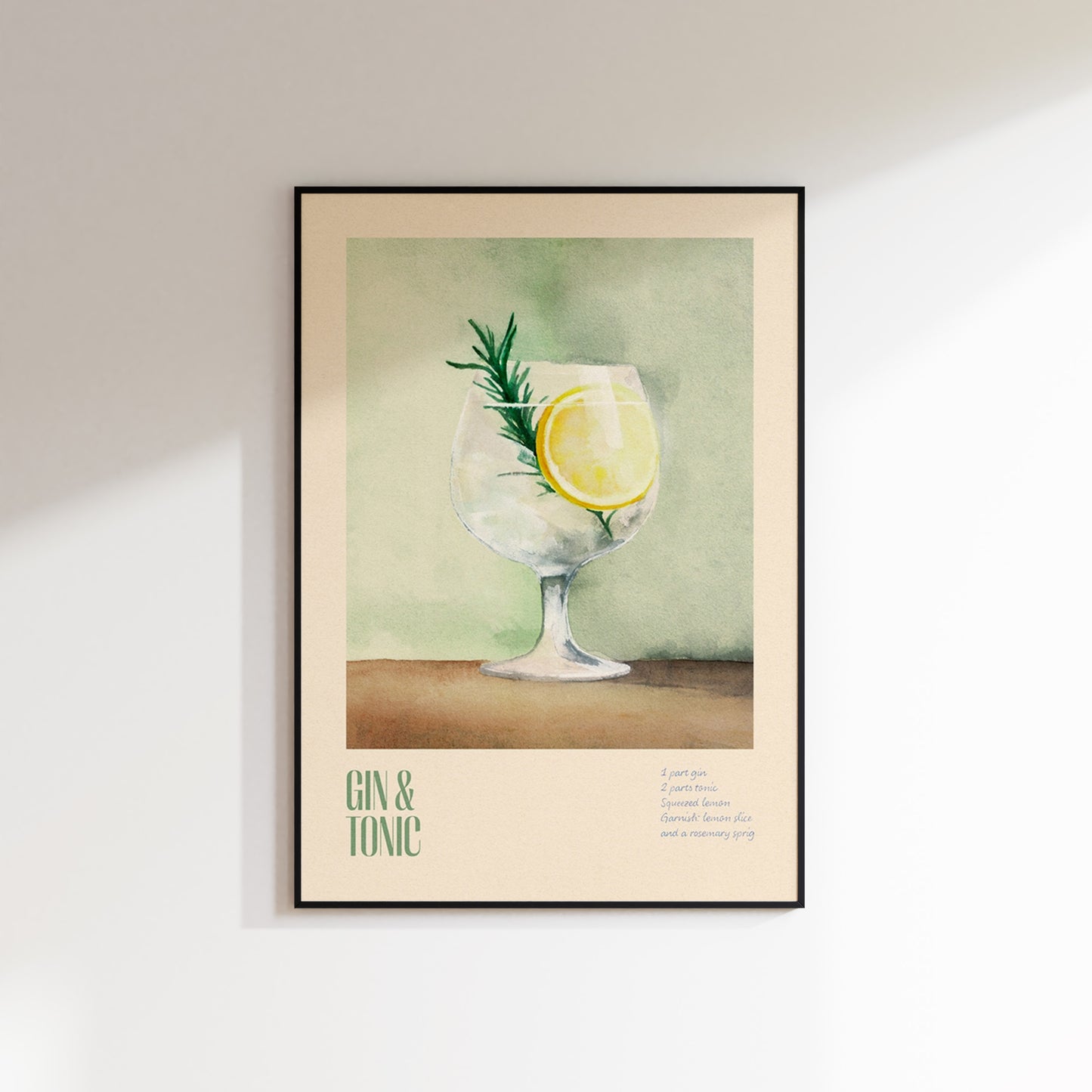 Gin and Tonic Recipe Print
