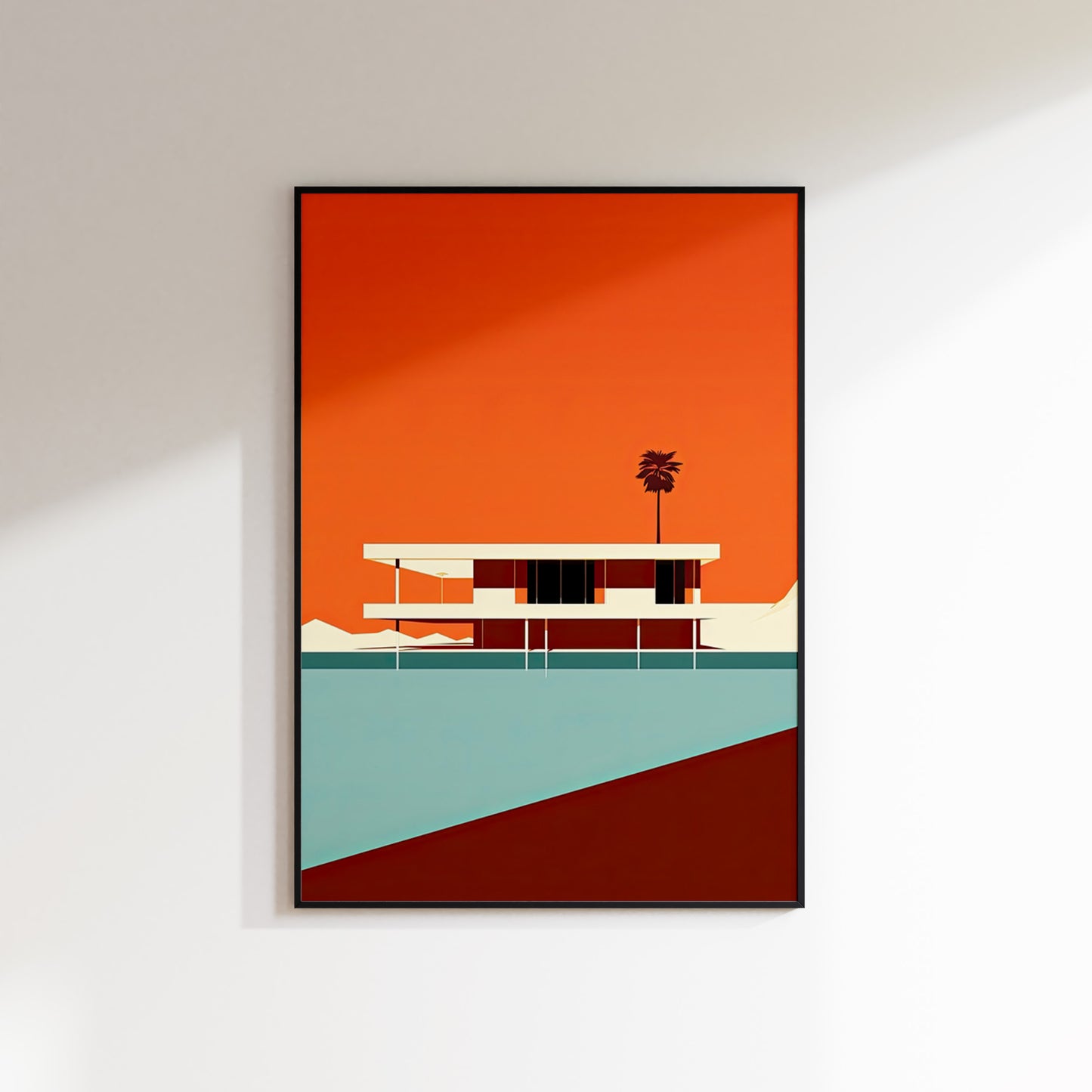 Bauhaus -Style Orange House Poster