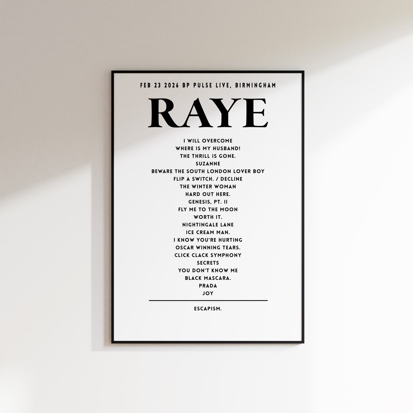RAYE - February 23rd 2026 at BP Pulse LIVE, Birmingham, England