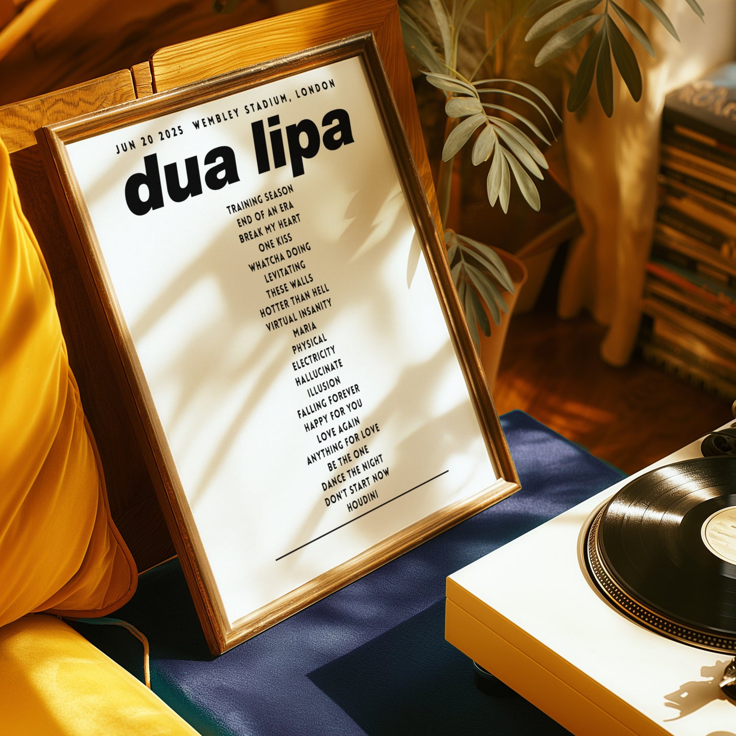 Dua Lipa Wembley 2025 UK Setlist Poster – Radical Optimism Tour Print