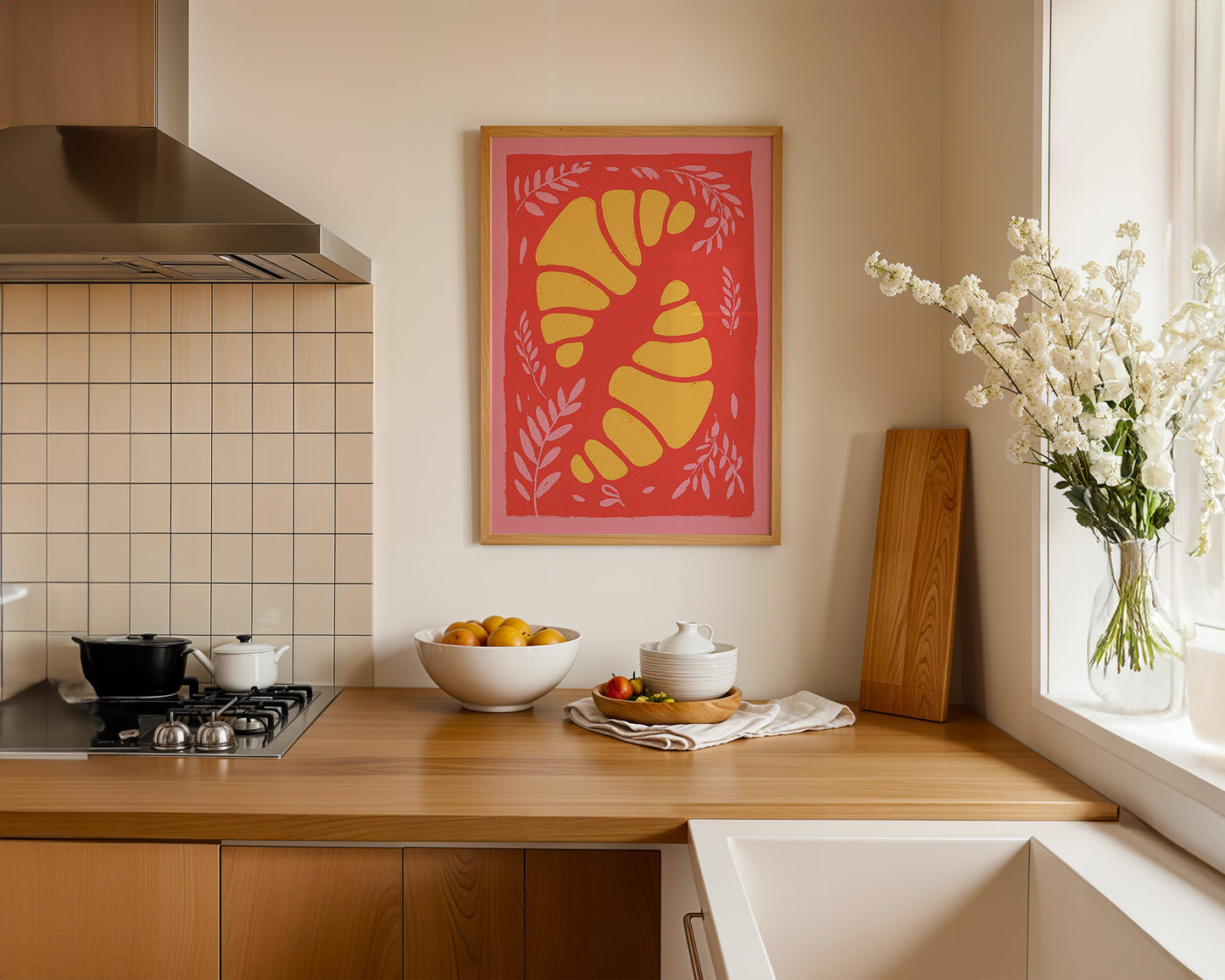 Croissant Pink Print