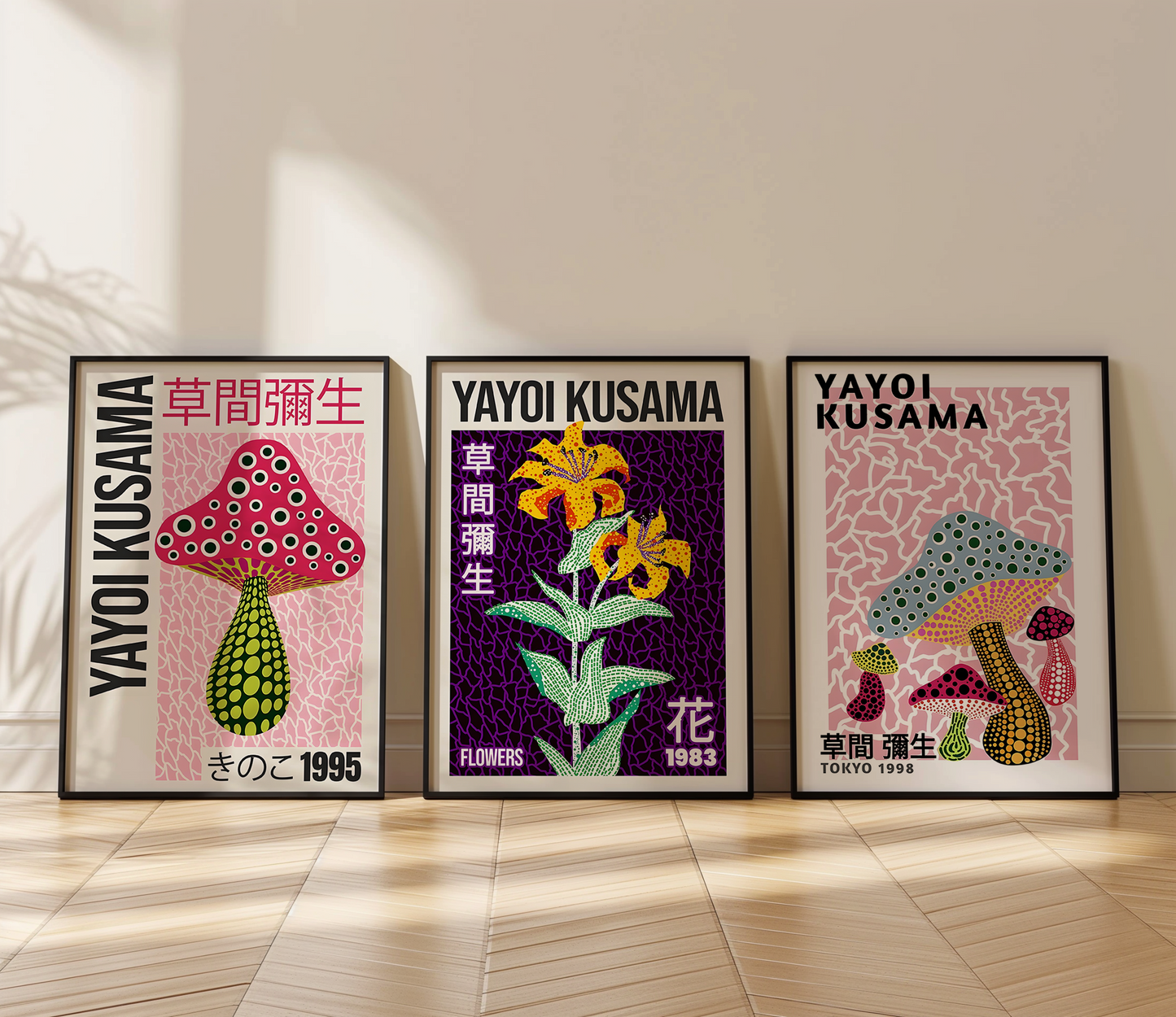 Set of 3 Yayoi Kusama Posters – Vibrant Modern Art Prints - Collection 1