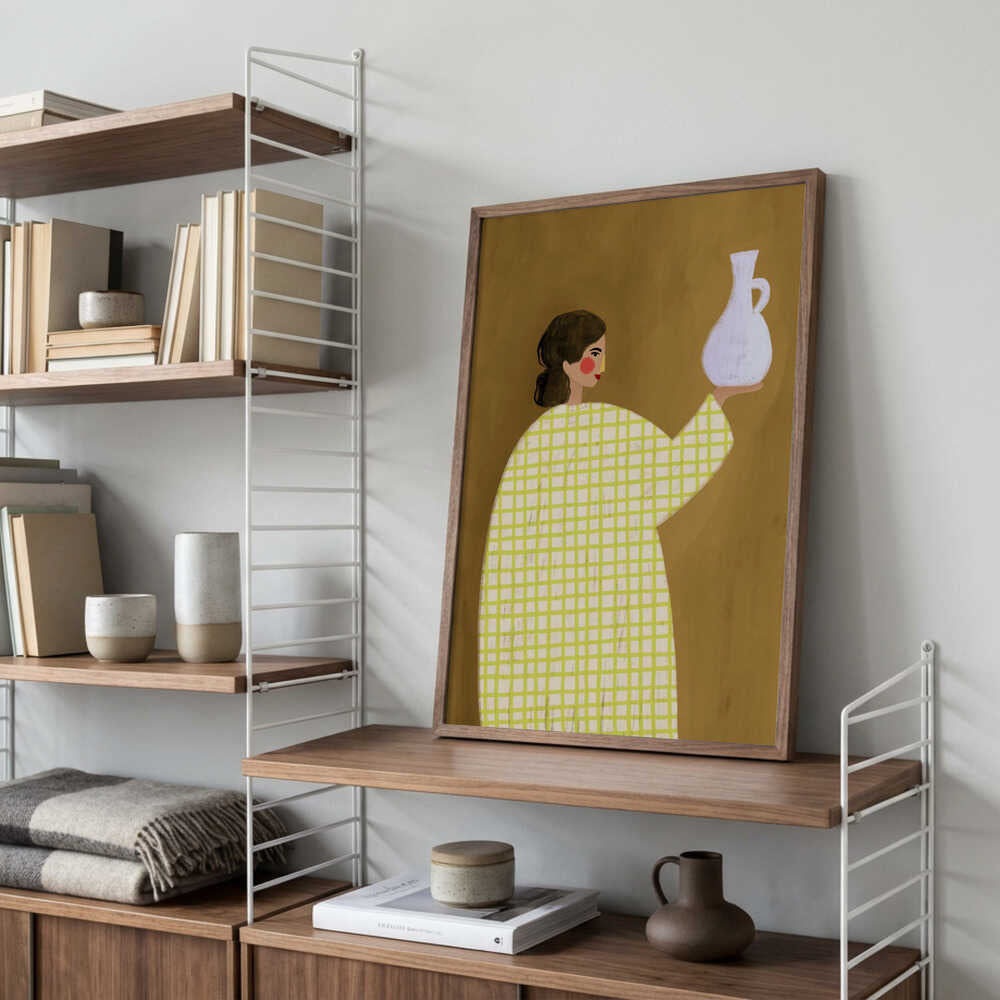 Woman Holding Pottery