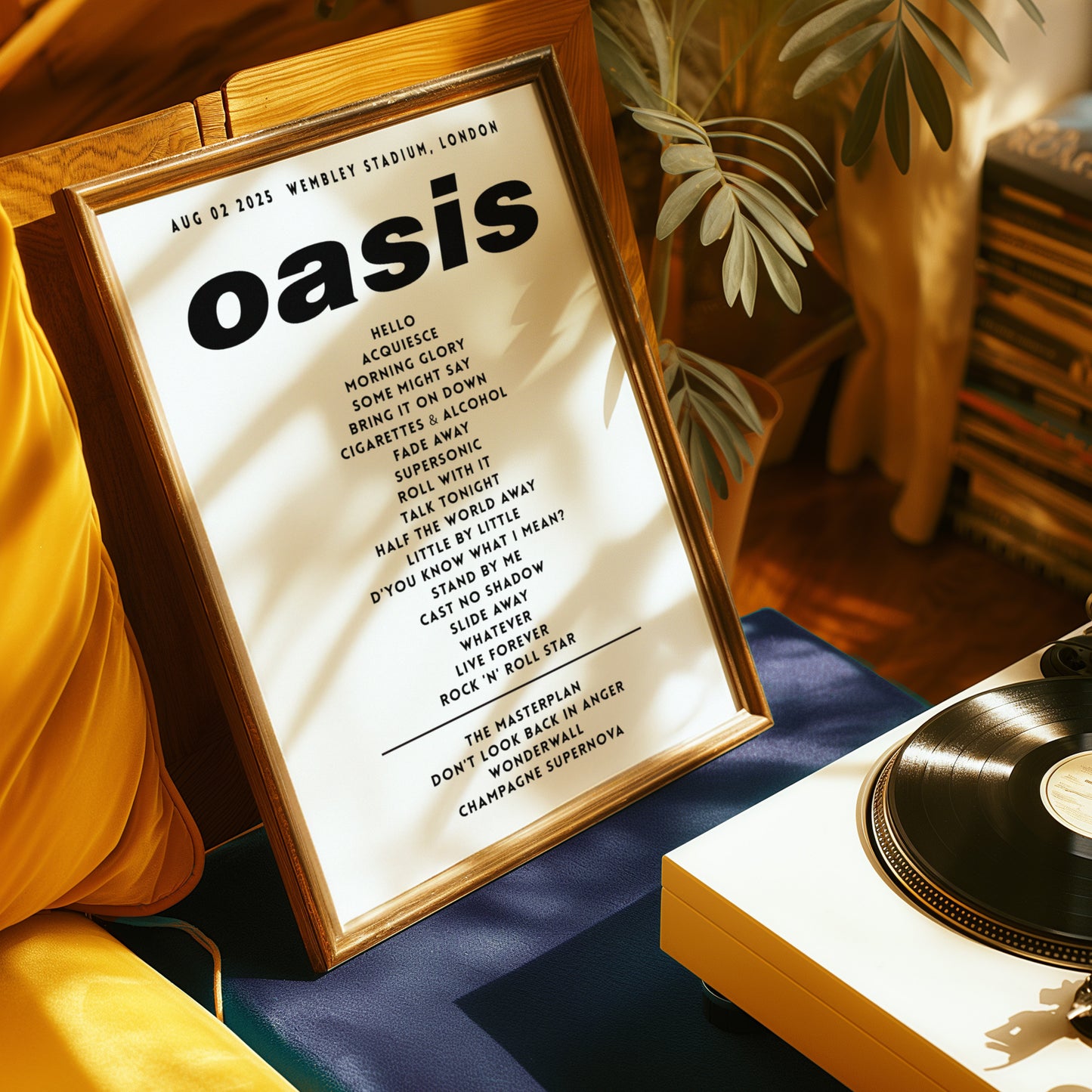 Oasis Setlist Poster - 2nd August, Wembley Stadium, London