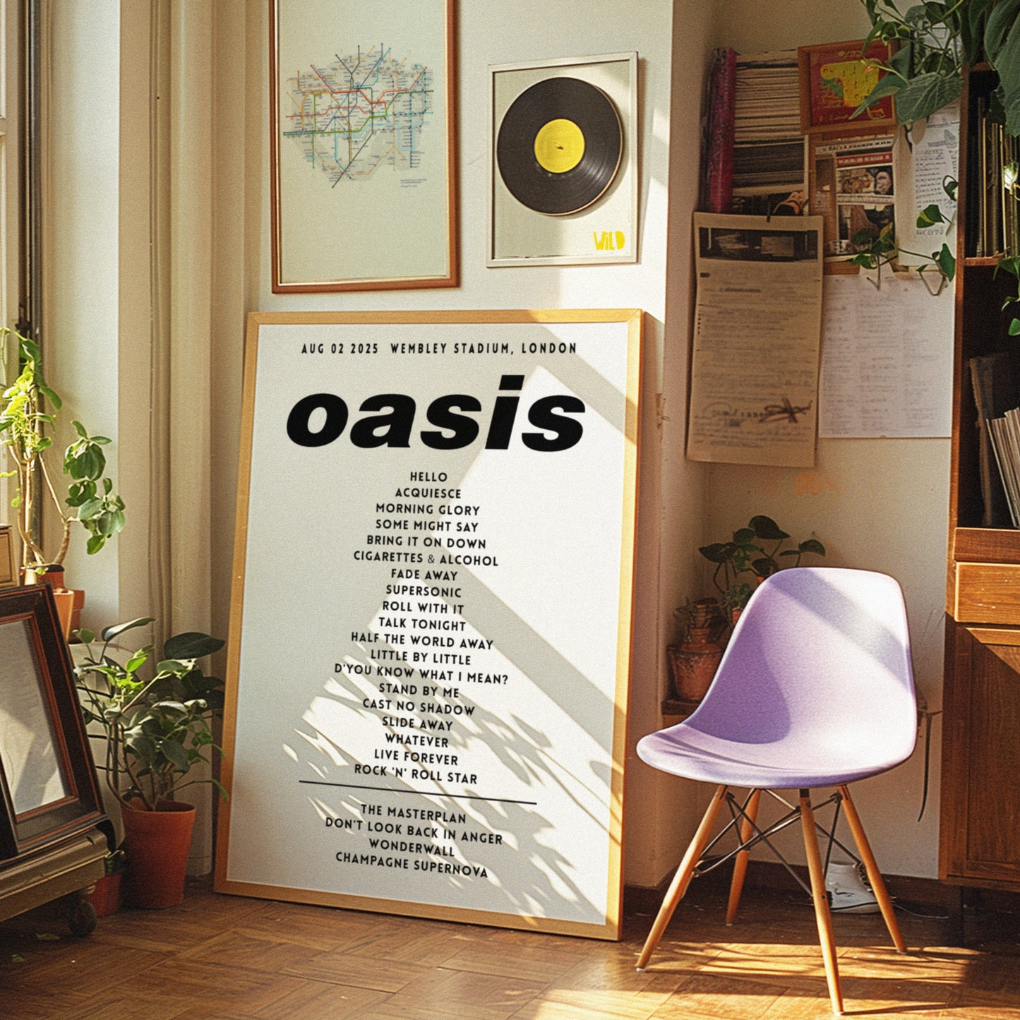Oasis Setlist Poster - 2nd August, Wembley Stadium, London