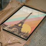 Eiffel Tower Retro Sunset