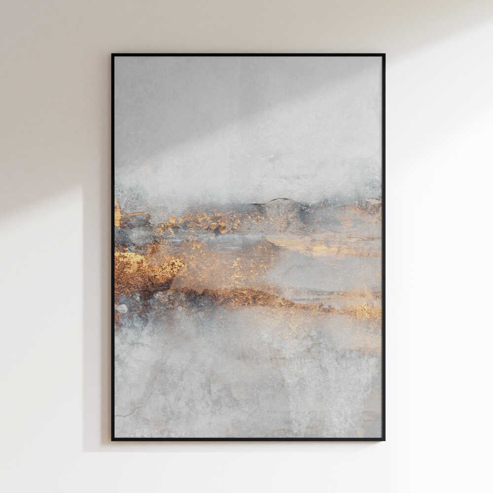 Golden Gray Abstract Layers