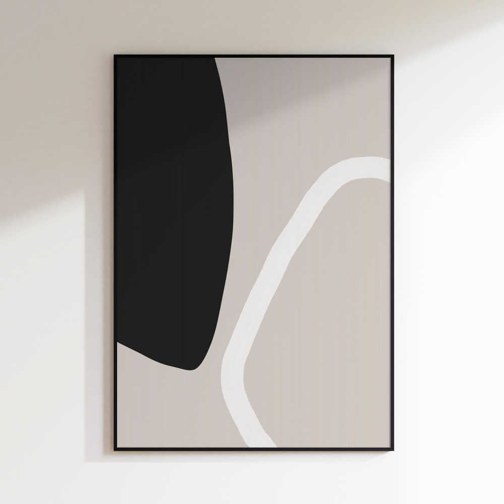 Bold Black Shapes and a White Line
