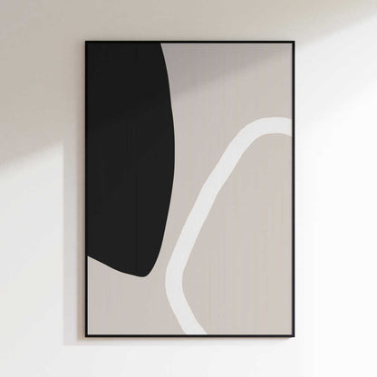 Bold Black Shapes and a White Line