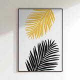 Golden Black Palm Leaves