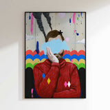 Cloud Face Red Sweater
