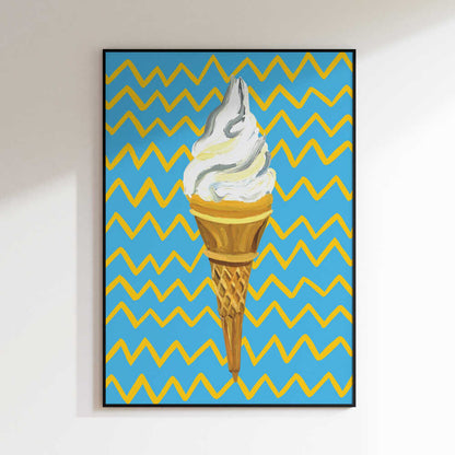 Vibrant Ice Cream Cone