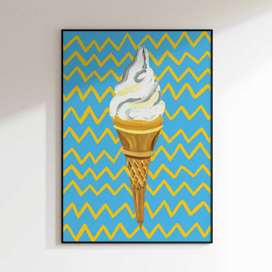 Vibrant Ice Cream Cone