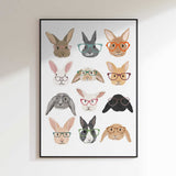 Cute Bunnies In Glasses