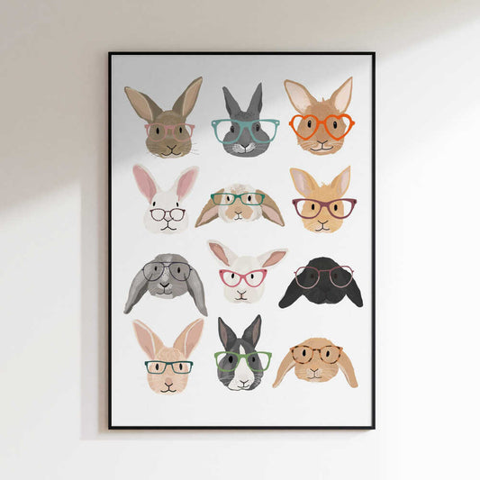 Cute Bunnies In Glasses