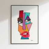 Vibrant Cubist Face