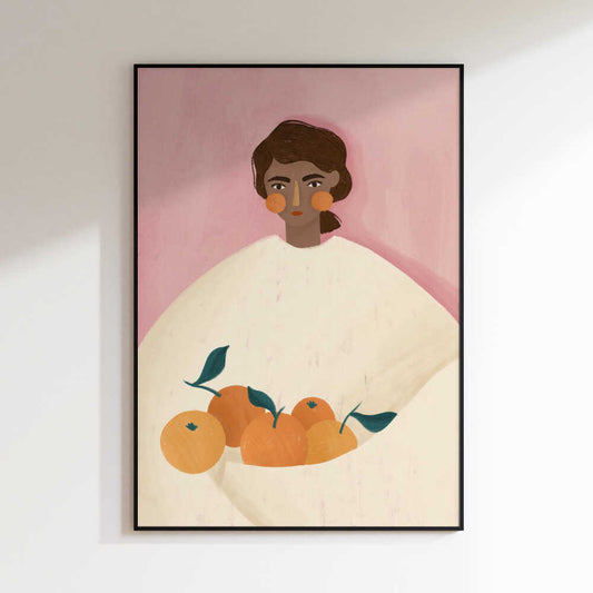 Woman Holding Oranges