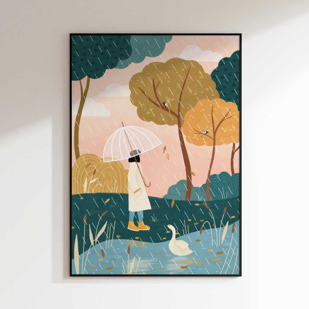 Walking In Autumn Rain