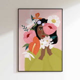 Woman with Vibrant Flowers