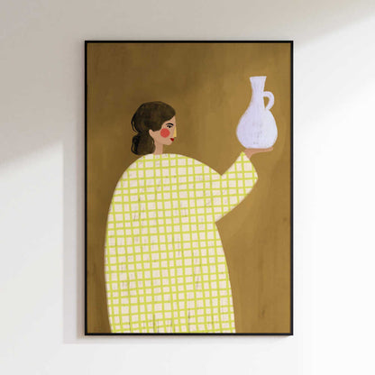 Woman Holding Pottery