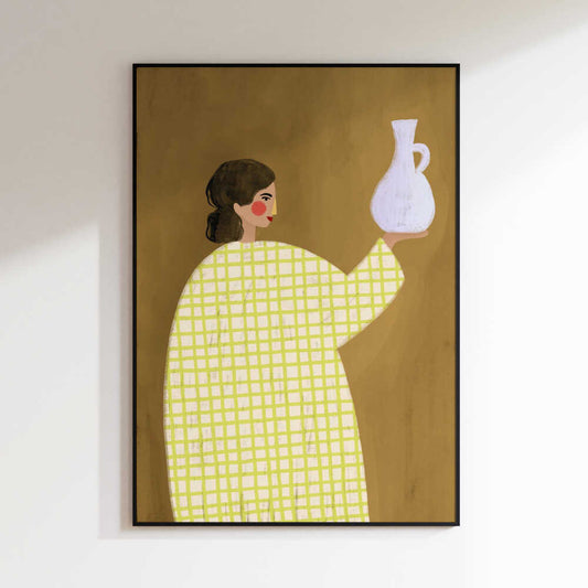 Woman Holding Pottery