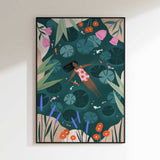 Woman Floating Lily Pond