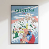 Travel Poster Woman in Cortina, Italy