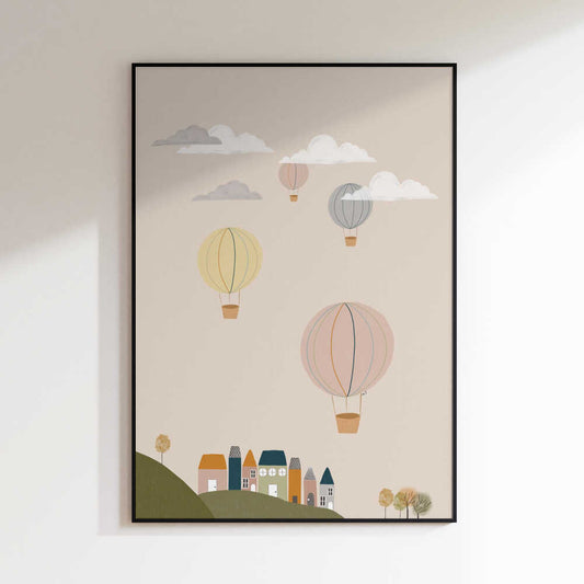 Balloons Over Pastel Town