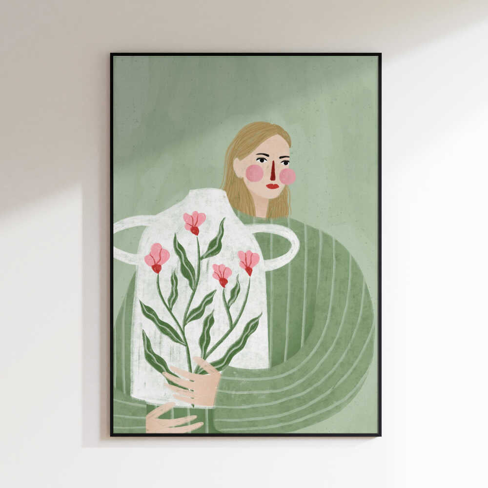 Woman Holding Flowers
