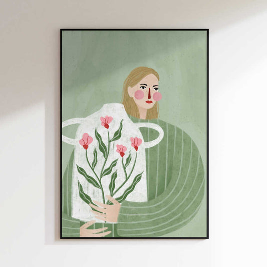 Woman Holding Flowers