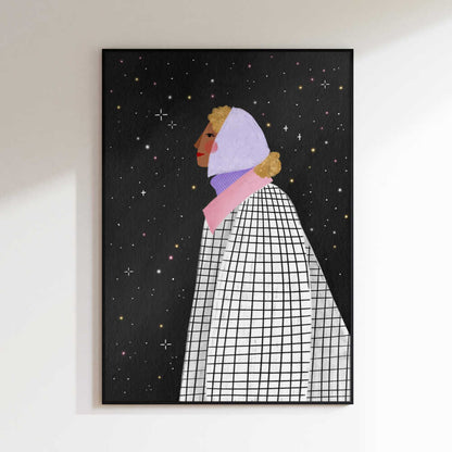 Woman Under Starry Night