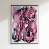 Vibrant Pink Black Abstract