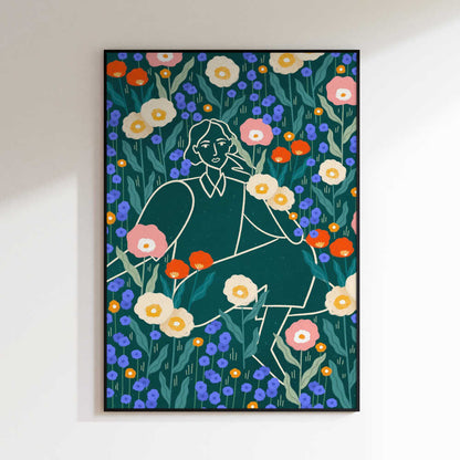 Line Lady With Florals