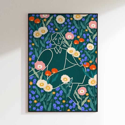 Line Lady With Florals