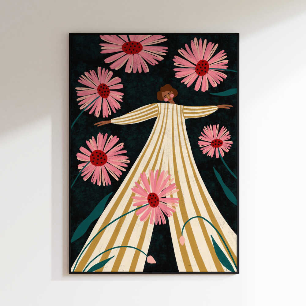 Joyful Woman In Bloom