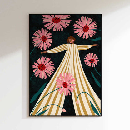 Joyful Woman In Bloom