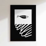 Minimal Fish Skeleton Swirl