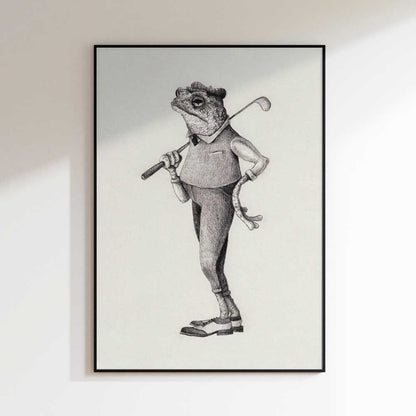 Frog In  Vintage Golf Attire