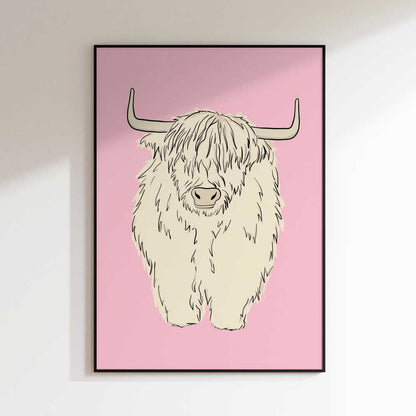 Pink Highland Coo