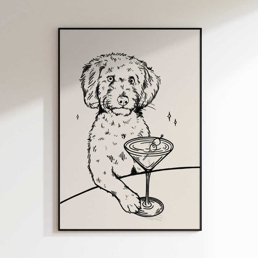 Whimsical Martini Dog
