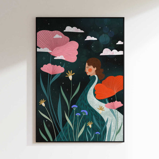 Woman Among Night Blooms
