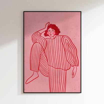 Woman In Pink Stripes
