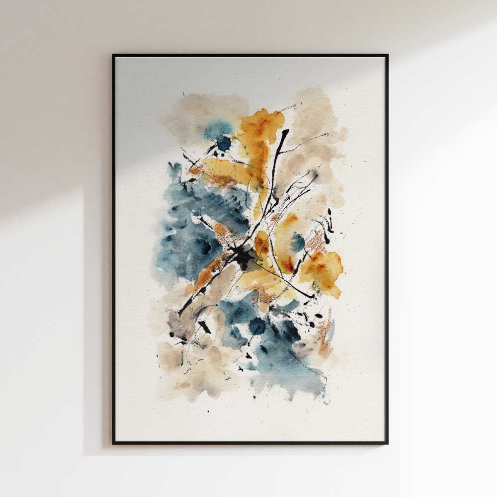 Fluid Abstract Gold Teal