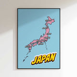 Pop Art Japan Map