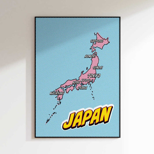 Pop Art Japan Map