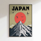 Mount Fuji Red Sun Swallows