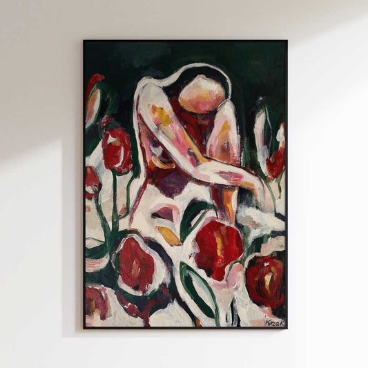 Woman Among Red Flowers