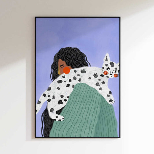 Woman and Spotted Cat